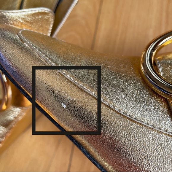 DORATEYMUR Gold Pointy Mules with Strap size 38 - Picture 5 of 6